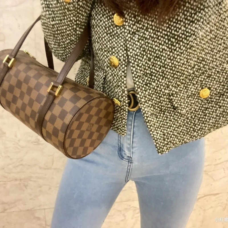 LV 棋盤格圓筒包26 /巴比龍26-32