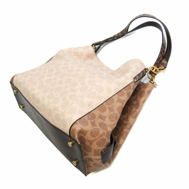 【日本直送】Coach Signature Dalton 31 Detail 89077 女式皮革塗層帆布托特包米色、棕色、深棕色-1