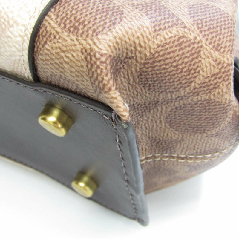 【日本直送】Coach Signature Dalton 31 Detail 89077 女式皮革塗層帆布托特包米色、棕色、深棕色-4