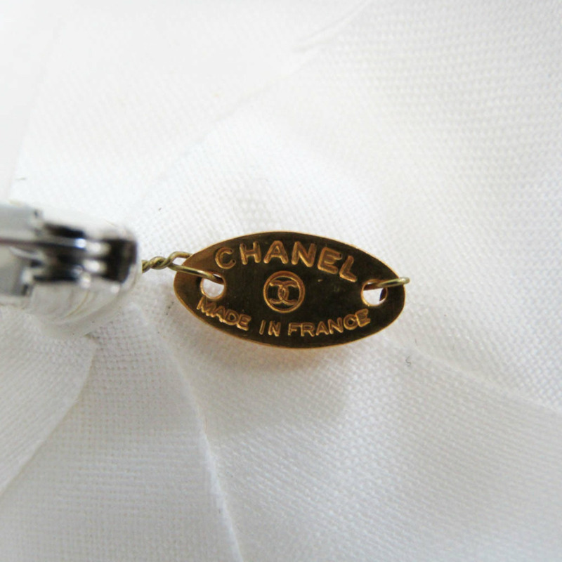 【日本直送】香奈兒山茶花金屬,緞面胸花金,銀,白-6