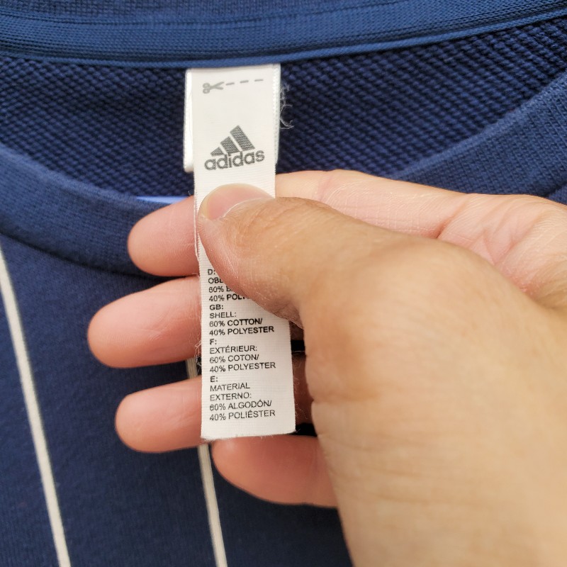 正品 adidas 深藍條紋衛衣 長 T-2