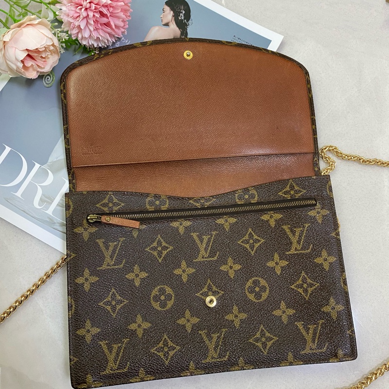 Louis Vuitton M51940老花迷你信封包 鏈條包-4