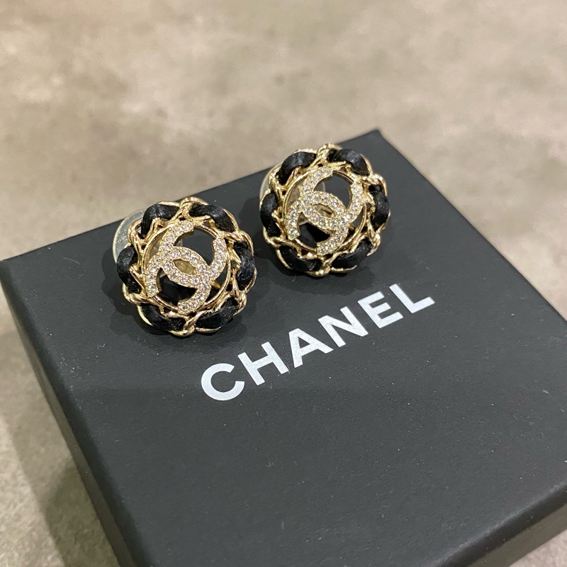 Chanel 皮穿鍊耳夾 香奈兒夾式耳環-0