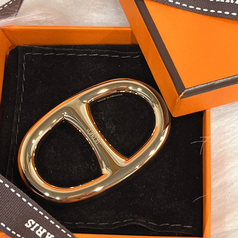 HERMES 愛馬仕 金色豬鼻子 絲巾環/墜飾/吊飾-1