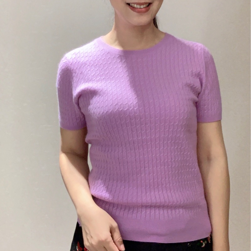 BYPAC 100%cashmere 紛紫上衣-1