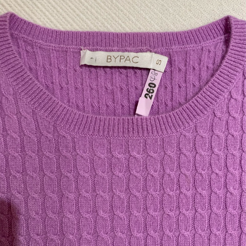 BYPAC 100%cashmere 紛紫上衣-2