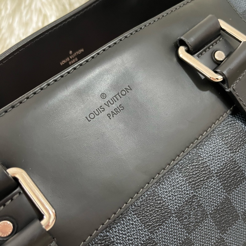 藍色棋盤格托特包/公事包-6