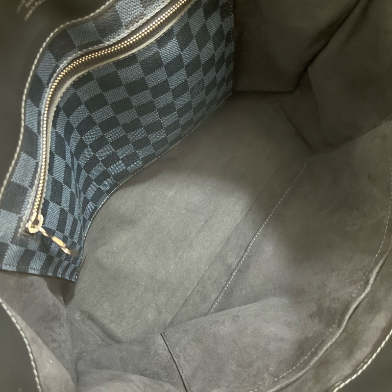 藍色棋盤格托特包/公事包-14