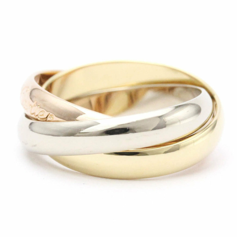 【日本直送】拋光卡地亞 Trinity #51 US 5 3/4 TriColor 18K YG PG WG 750 戒指 BF555215-1