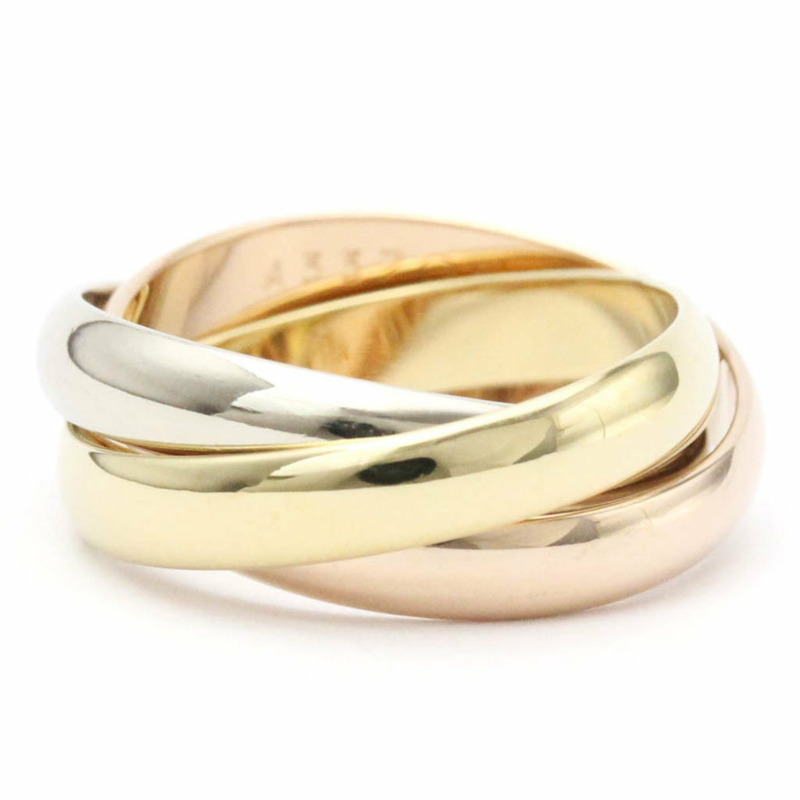 【日本直送】拋光卡地亞 Trinity #51 US 5 3/4 TriColor 18K YG PG WG 750 戒指 BF555215-2