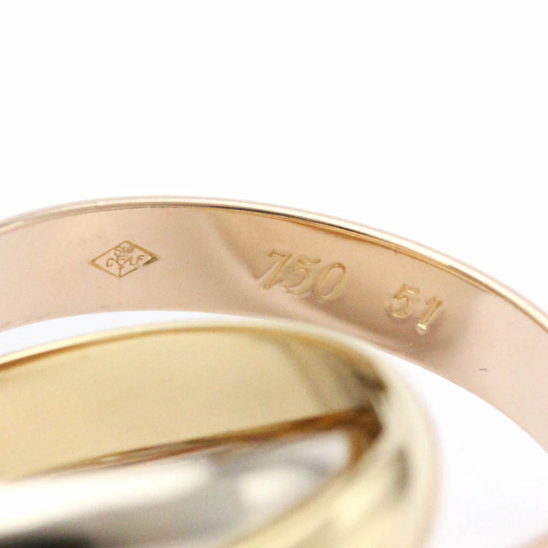 【日本直送】拋光卡地亞 Trinity #51 US 5 3/4 TriColor 18K YG PG WG 750 戒指 BF555215-5