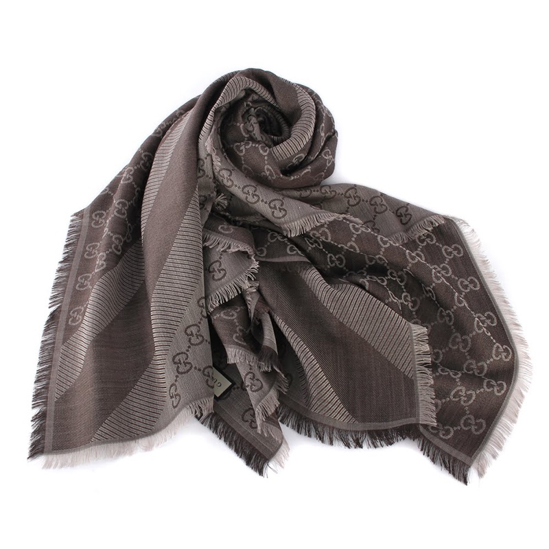 Gucci 雙色羊毛圍巾披肩-0