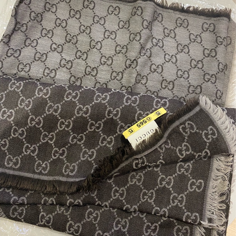 Gucci 雙色羊毛圍巾披肩-1