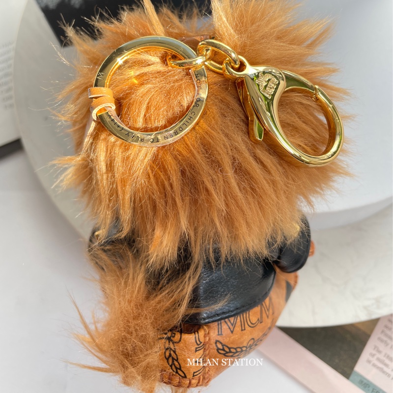 MCM 經典VISETOS飛行獅子造型塗層帆布鑰匙圈/吊飾-3