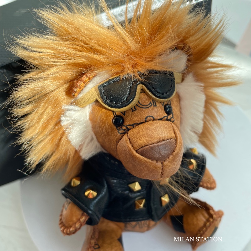 MCM 經典VISETOS飛行獅子造型塗層帆布鑰匙圈/吊飾-4