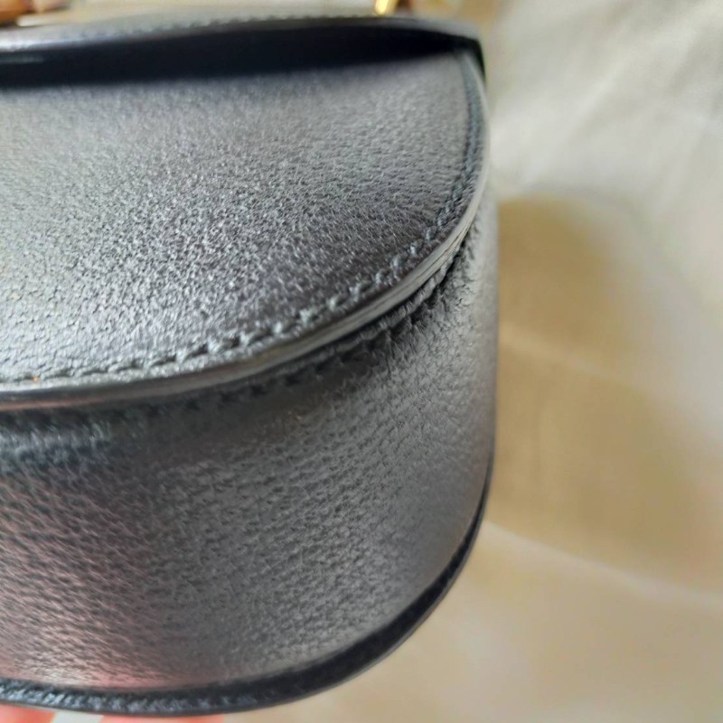 gucci vintage 竹節豬皮1947 小型手提包-11