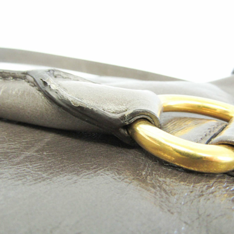 【日本直送】Miu Miu VITELLO SHINE RN1091 女士皮革手提包,單肩包灰色-5