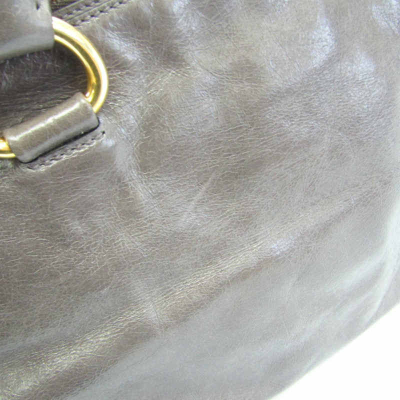 【日本直送】Miu Miu VITELLO SHINE RN1091 女士皮革手提包,單肩包灰色-6