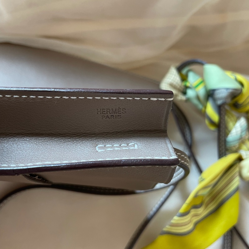 二手正品 二手正品HERMES愛馬仕onimetou大象灰swift皮斜肩背包/小包-2