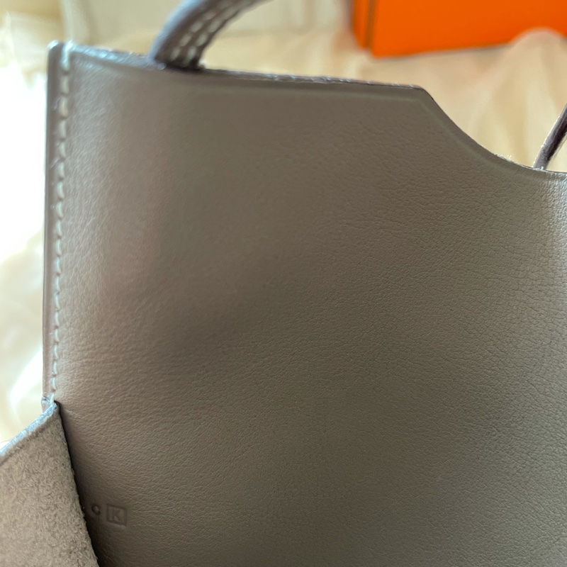 二手正品 二手正品HERMES愛馬仕onimetou大象灰swift皮斜肩背包/小包-5