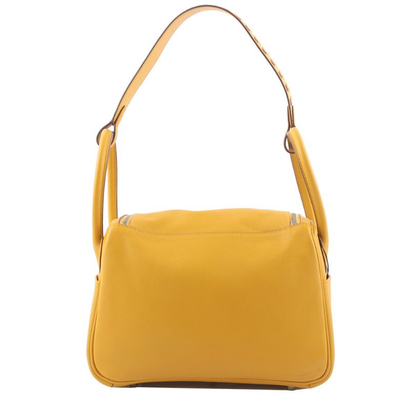 HERMES 銀釦 SWIFT皮 Lindy 26cm(黃色)-2