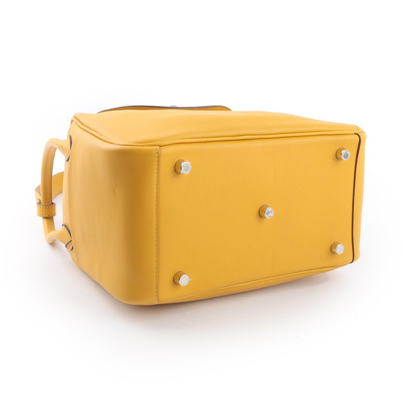 HERMES 銀釦 SWIFT皮 Lindy 26cm(黃色)-3