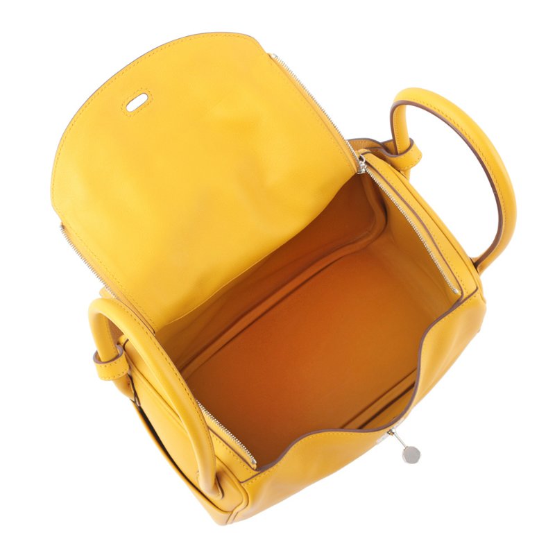 HERMES 銀釦 SWIFT皮 Lindy 26cm(黃色)-7