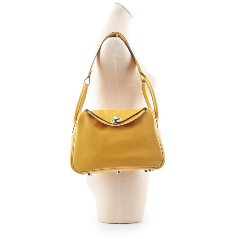 HERMES 銀釦 SWIFT皮 Lindy 26cm(黃色)-8