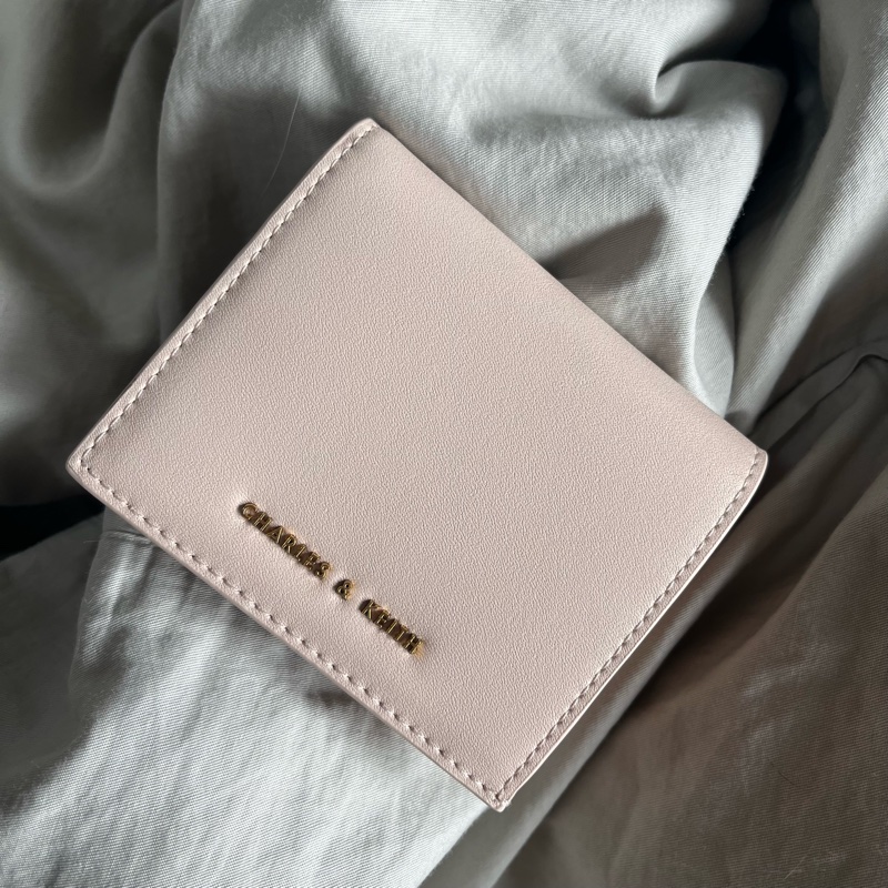 小ck素面摺疊短夾-淺粉色-0