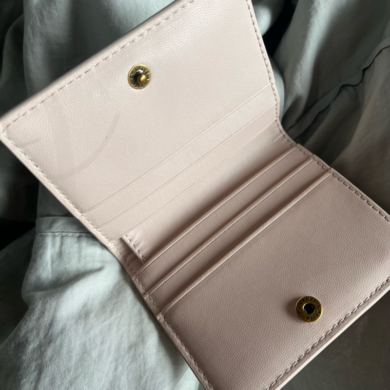 小ck素面摺疊短夾-淺粉色-1