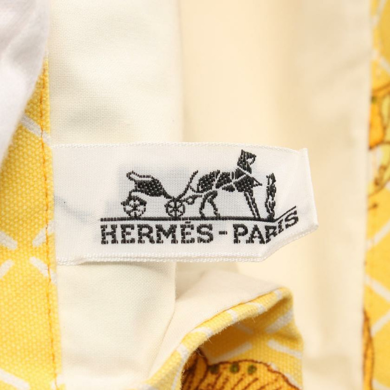 【日本直送】中古HERMES[B]9新蝴蝶 肩包 帆布托特包 黃色 多彩色-3