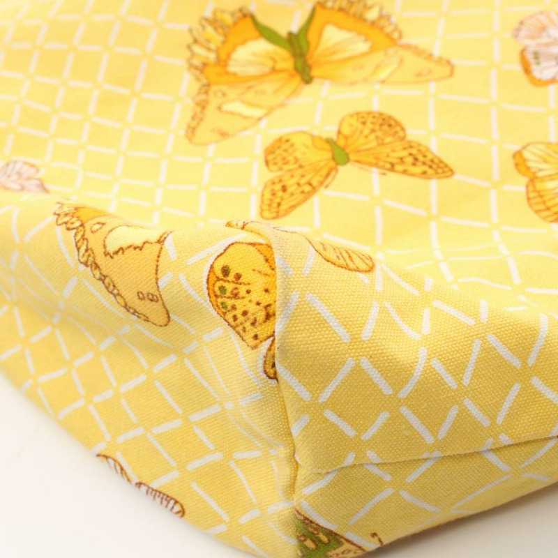 【日本直送】中古HERMES[B]9新蝴蝶 肩包 帆布托特包 黃色 多彩色-5