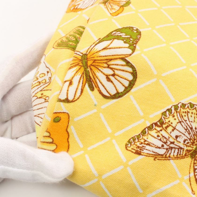 【日本直送】中古HERMES[B]9新蝴蝶 肩包 帆布托特包 黃色 多彩色-6