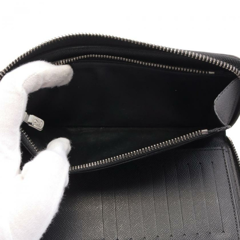 【日本直送】中古LOUIS VUITTON[B]9新Vertical 老花Eclipse 圓角拉鍊長款錢包 PVC 真皮 黑色-4