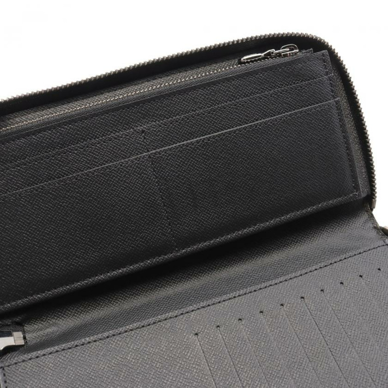 【日本直送】中古LOUIS VUITTON[B]9新Vertical 老花Eclipse 圓角拉鍊長款錢包 PVC 真皮 黑色-5