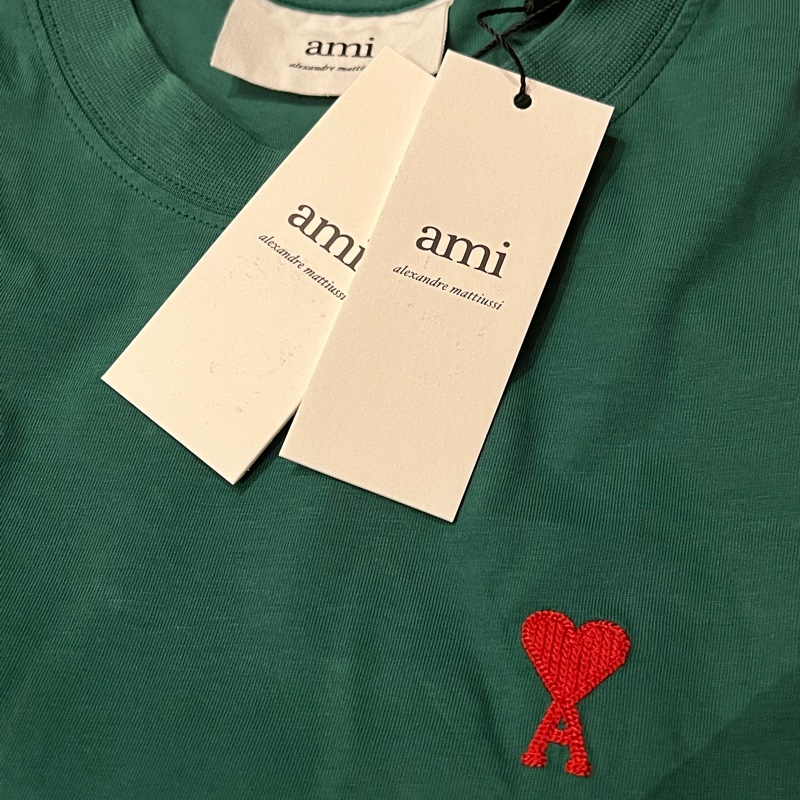 Ami 綠色棉質上衣 全新L號-1