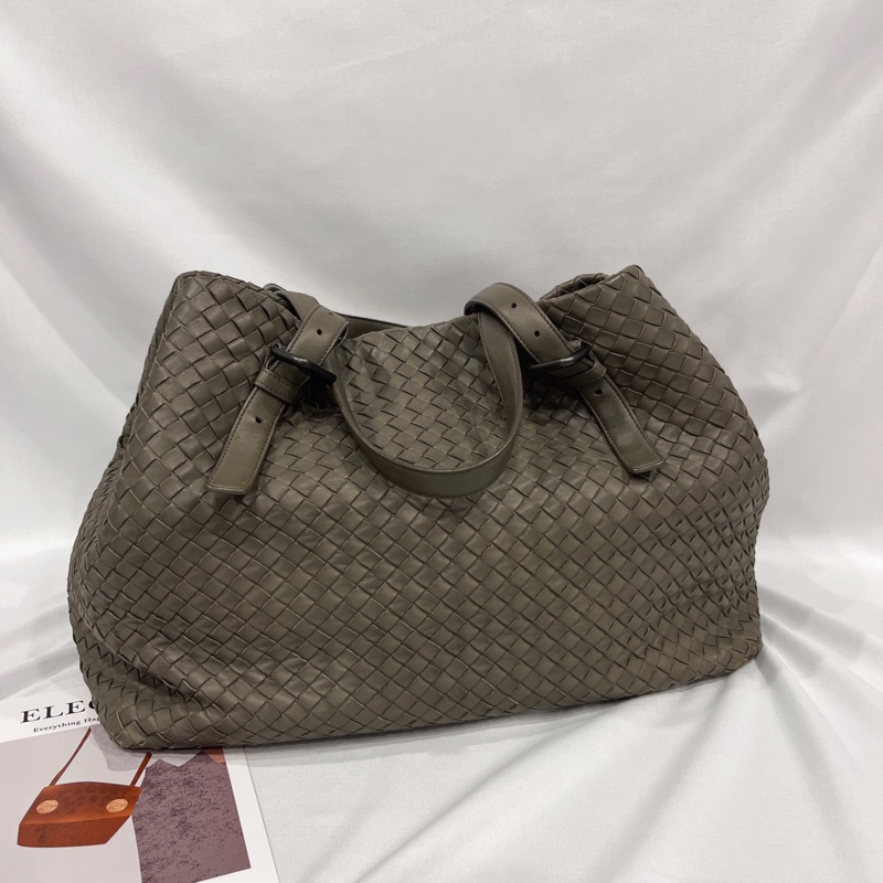 Bottega Veneta BV 灰色全皮經典編織 CABAT卡巴斯 購物包/托特包/肩背包-0