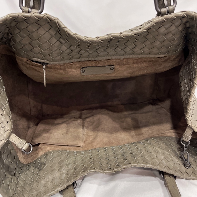 Bottega Veneta BV 灰色全皮經典編織 CABAT卡巴斯 購物包/托特包/肩背包-9