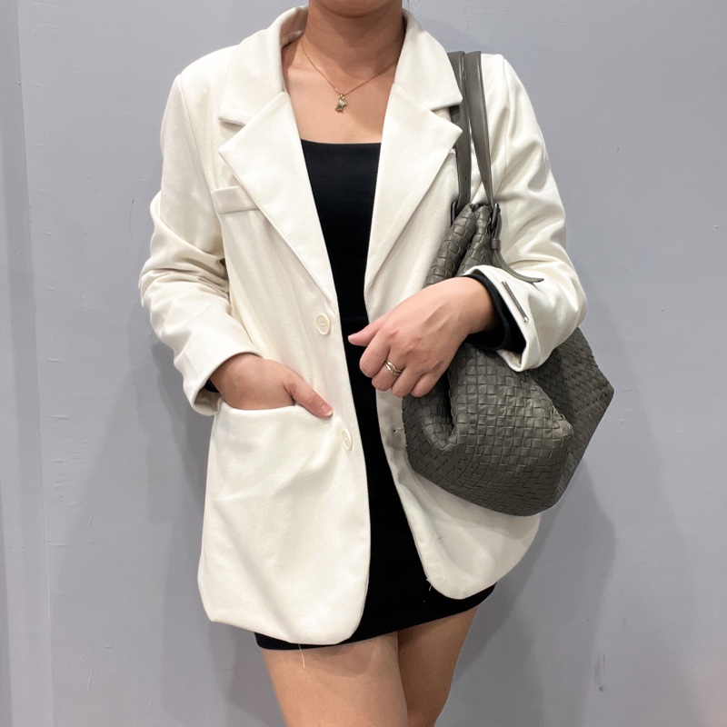 Bottega Veneta BV 灰色全皮經典編織 CABAT卡巴斯 購物包/托特包/肩背包-10