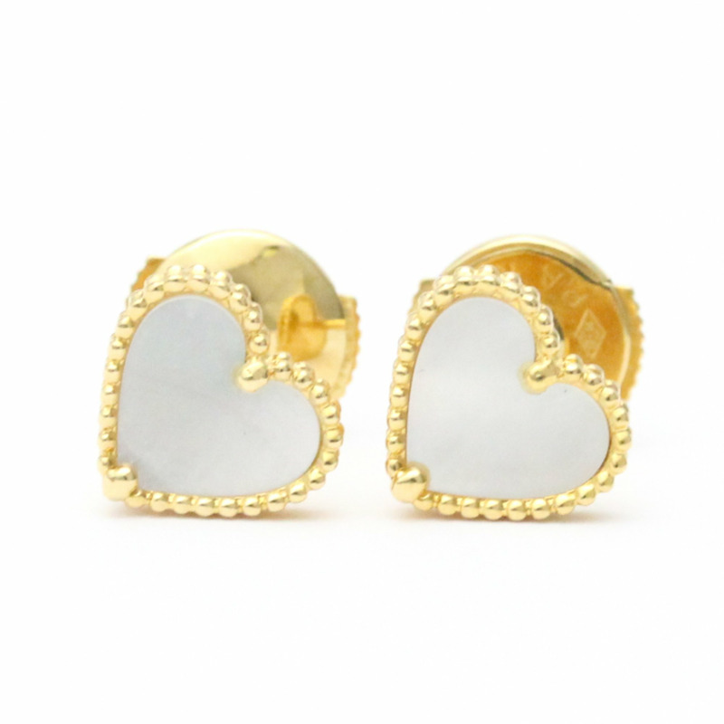 【日本直送】梵克雅寶 Sweet Alhambra Heart MOP 18K 黃金耳環 BF556440-3