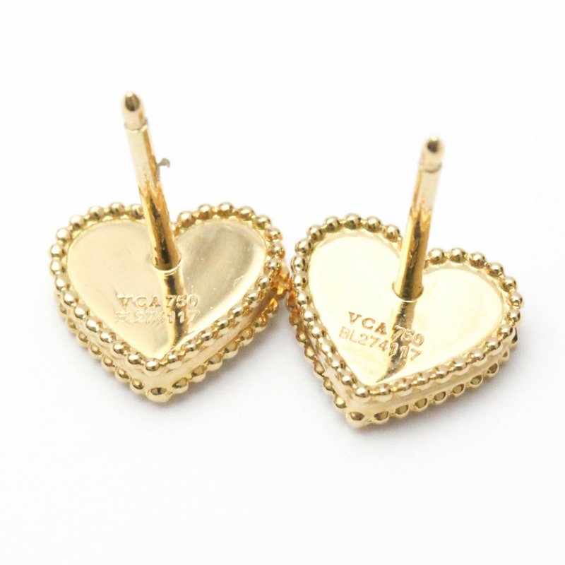 【日本直送】梵克雅寶 Sweet Alhambra Heart MOP 18K 黃金耳環 BF556440-4