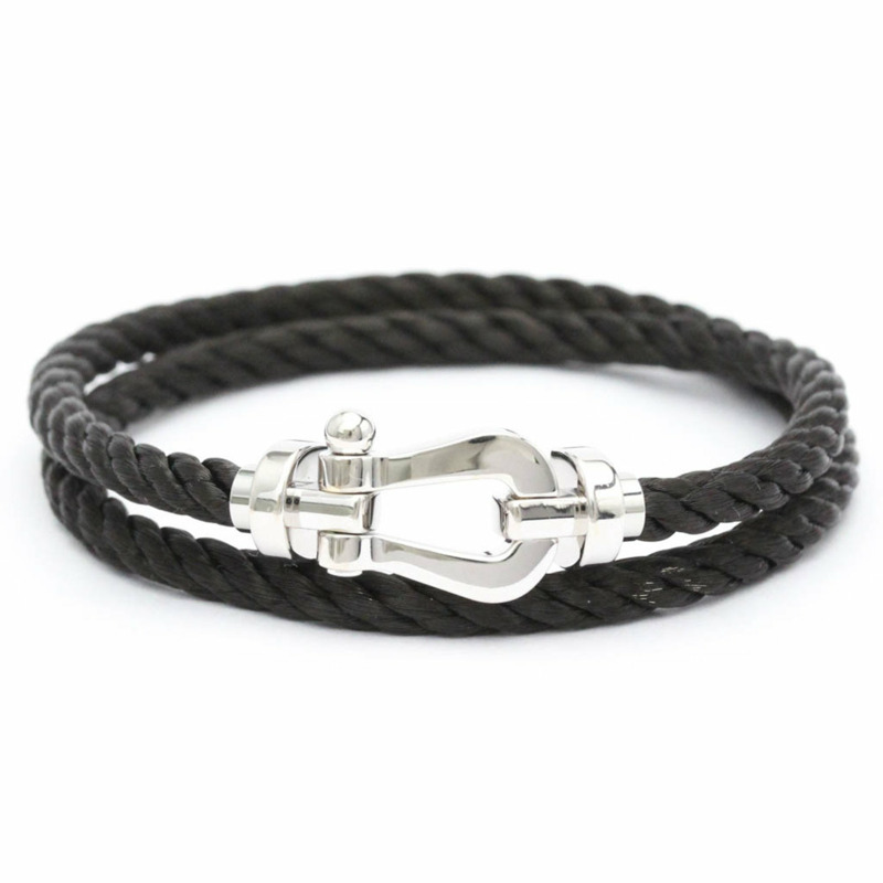 【日本直送】拋光 FRED Force 10 大號款 18K 白金精鋼手鍊 FVJW001202-0