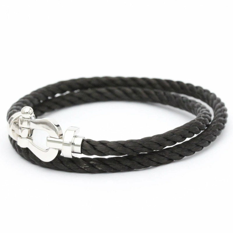 【日本直送】拋光 FRED Force 10 大號款 18K 白金精鋼手鍊 FVJW001202-1