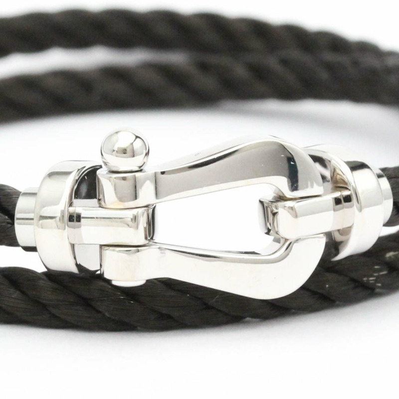 【日本直送】拋光 FRED Force 10 大號款 18K 白金精鋼手鍊 FVJW001202-2