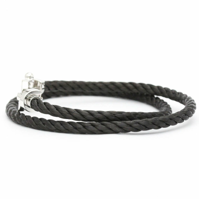 【日本直送】拋光 FRED Force 10 大號款 18K 白金精鋼手鍊 FVJW001202-3