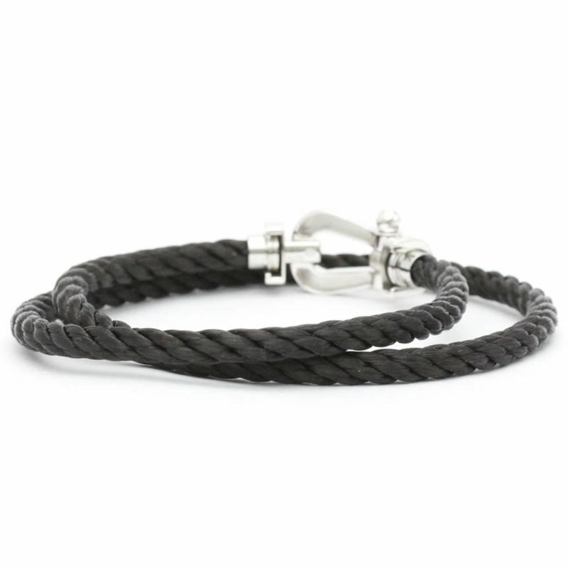 【日本直送】拋光 FRED Force 10 大號款 18K 白金精鋼手鍊 FVJW001202-4