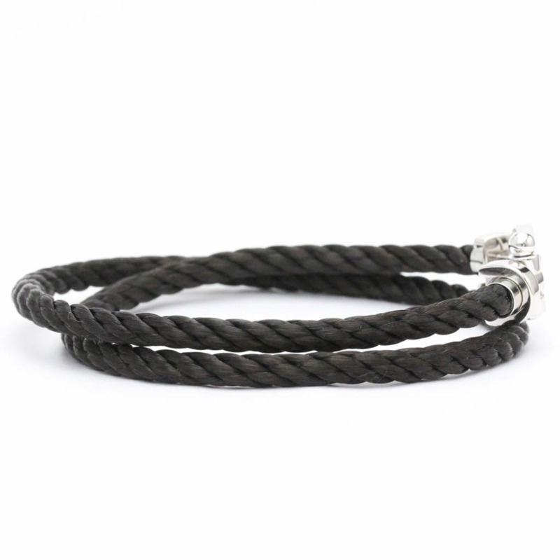 【日本直送】拋光 FRED Force 10 大號款 18K 白金精鋼手鍊 FVJW001202-5