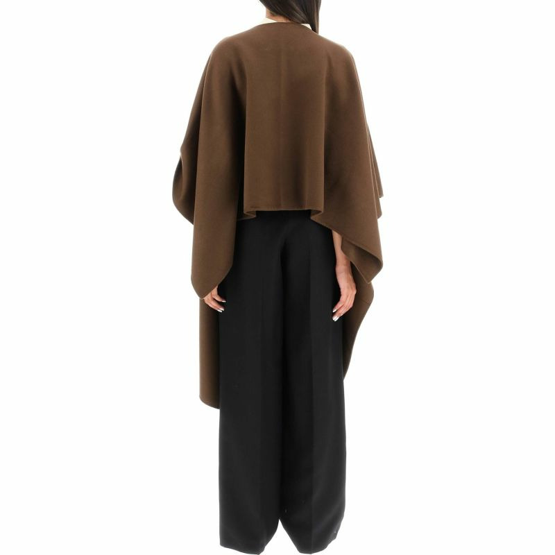 【義大利直送】全新品 “KAMIN”雙面羊毛和真絲斗篷-0