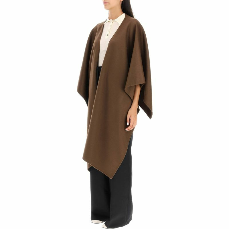 【義大利直送】全新品 “KAMIN”雙面羊毛和真絲斗篷-1