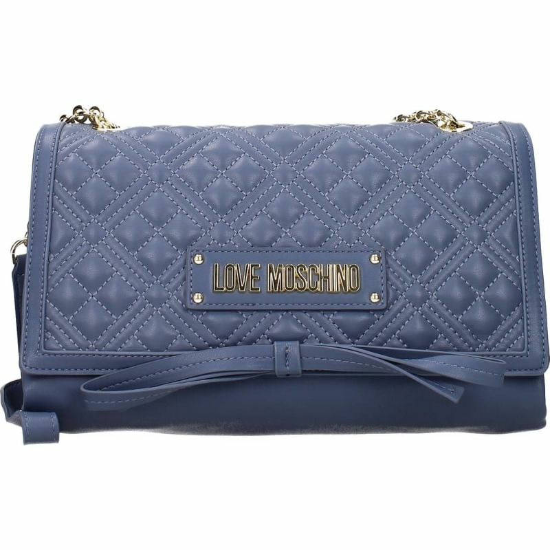 【義大利直送】全新品 Love Moschino 斜挎包女士聚氨酯藍色牛仔布-0